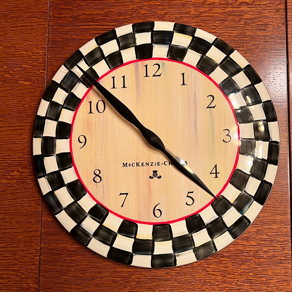 McKenzie Childs Courtly Check wall clock